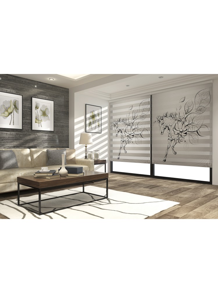 ZEBRA PERDE SİYAH AT MODEL